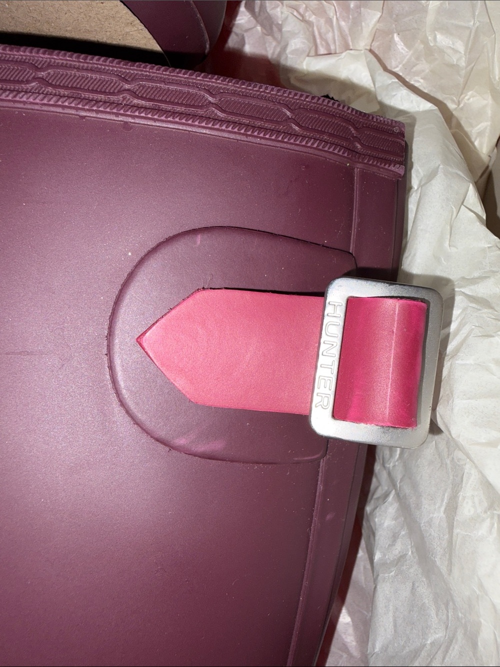 Hunter Original Back Adjustable Rain Boots- Chestnut Crust/Hayes Burgundy - Picture 17 of 17